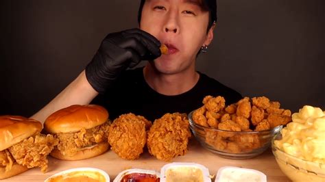 Asmr Mukbang Kfc Crispy Fried Chicken Youtube