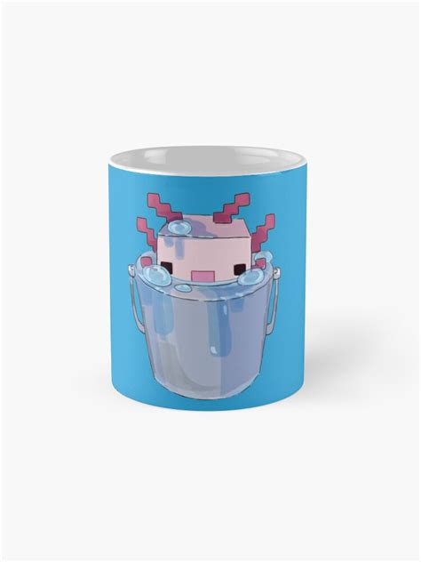 Cute Axolotl Bucket Minecraft Concept Art Coffee Mug By Panda