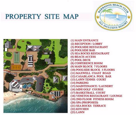 Resort Map Barbados Beach Club Barbados