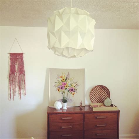 Handmade Origami Light Fixture Made From Vintage Graph Paper Diy Home