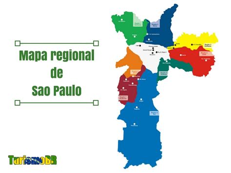 Mapa Regional De Sao Paulo Turismo Brasil