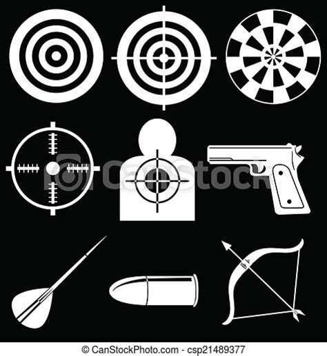 Shooting devices. Illustration of the shooting devices on a black background. | CanStock