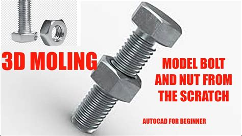 Autocad 3d Bolt And Nut From The Scratch M12x45 Youtube