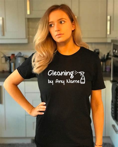 Cleaning Tee Personalised Cleaning By Any Name T Shirt Etsy Uk