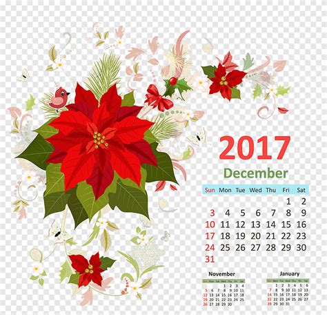 Calendar December Calendar Flower Arranging Greeting Card Png Pngegg