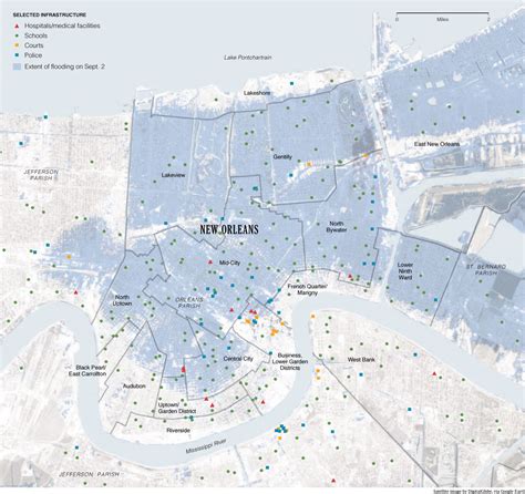 Katrina Flood Map New Orleans Topographic Map World