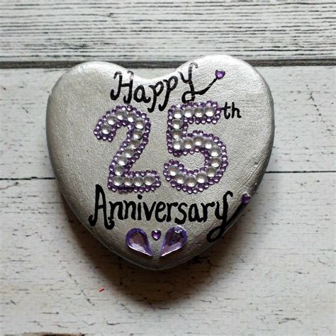 25th Wedding Anniversary Pebble Magnet Silver Wedding Anniversary