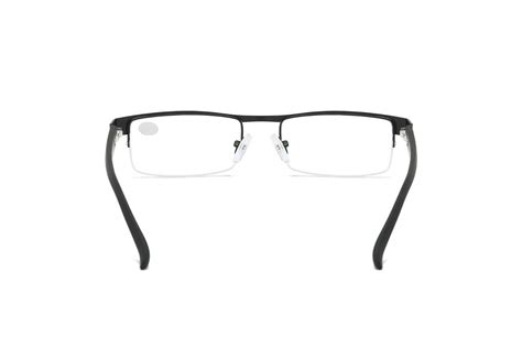 6pk mens rectangular metal half frame reading glasses spring hinge black readers ebay