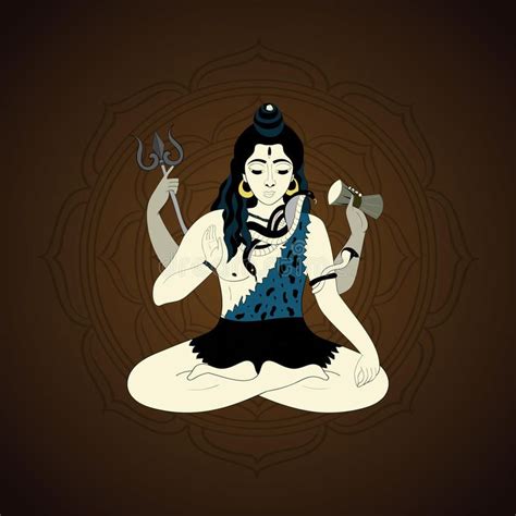 Lord Shiva Hindu Gods Illustration Indian Supreme God Shiva Sitting