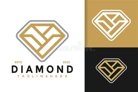 Luxury Diamond Jewelry Modern Elegant Logo Design Vector Template Stock