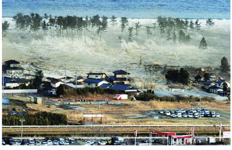 The 2011 Tohoku Oki Tsunami Approaching The Town Of Natori Miyagi