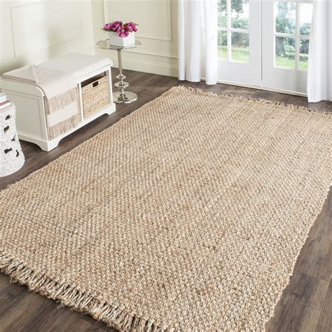 Natural Hand Woven Natural Jute Area Rug 5 X 8 In 2021 Natural