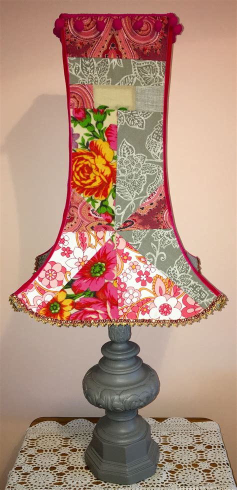 Bespoke Patchwork Spoke Lampshade Made With Vintage And Found Fabrics