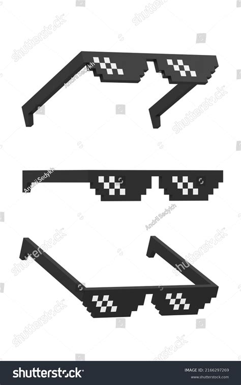 Meme Pixel Glasses On White Background Stock Illustration 2166297269 Shutterstock