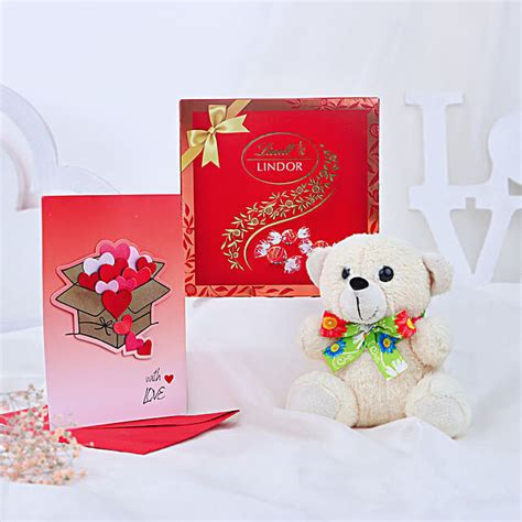 Buy Send Teddy Hugs And Lindt Kisses Online FNP