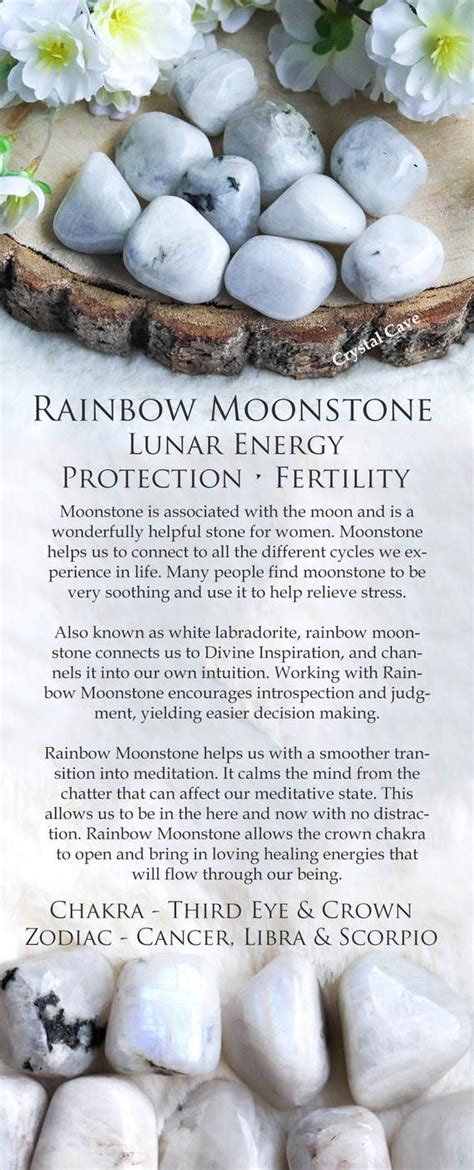 Rainbow Moonstone Crystal Tumbled Stone Polished Gemstone Lunar