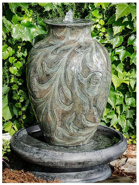 Decorative Urn In Bowl Fountain Garden