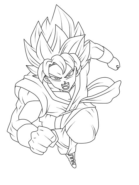 Dragon ball super characters all have similarly constructed faces: Goku SSGSS| Dragon ball Super | LineaArt by xAntroGamerx ...