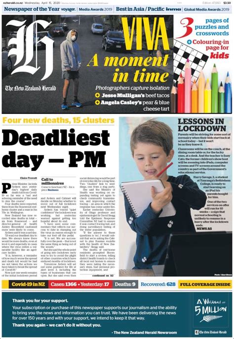 newspaper the new zealand herald new zealand newspapers in new zealand wednesday s edition