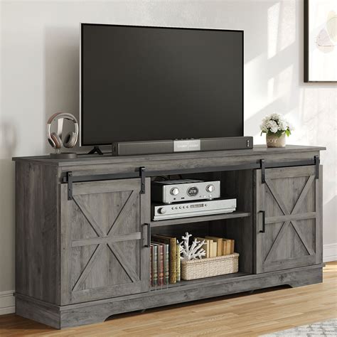 Dextrus Farmhouse Tv Stand For 65 Inch Tv Entertainment Center With