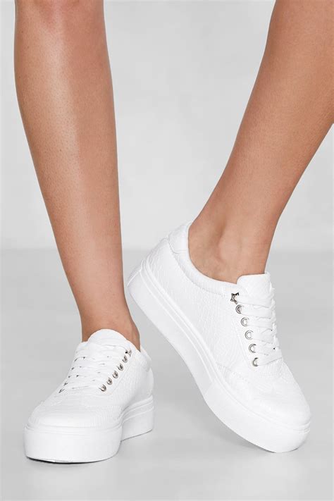 White Platform Sneakers Platform High Heels White Shoes Black