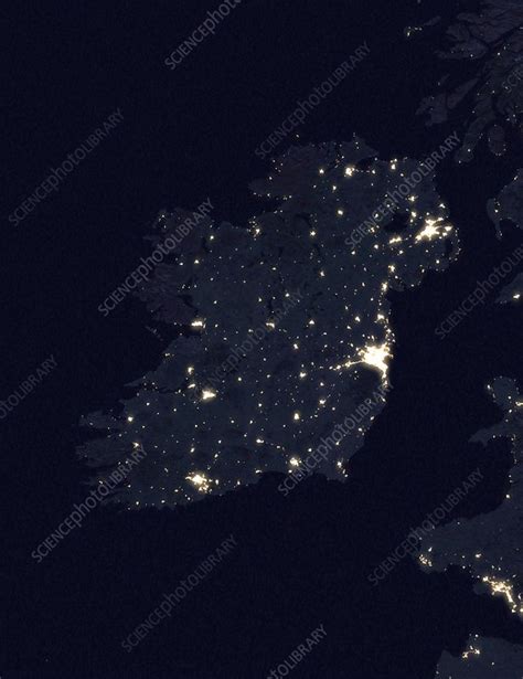Ireland At Night Satellite Image Stock Image C0477159 Science