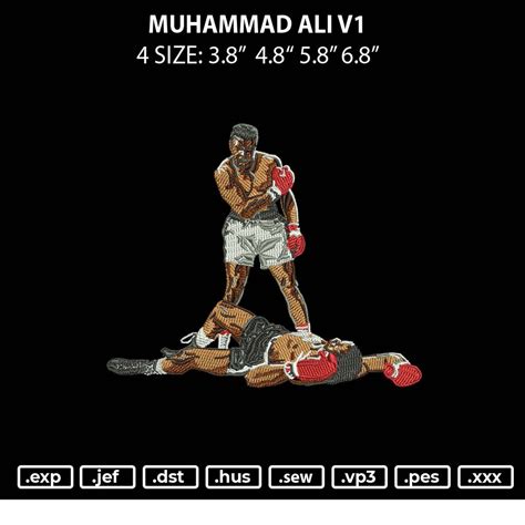 Muhammad Ali V1 Embroidery File 4 Size Embropedia