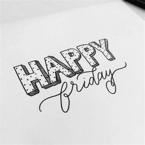 Happy Friday Calligraphy Doodle Fonts Doodle Lettering Brush