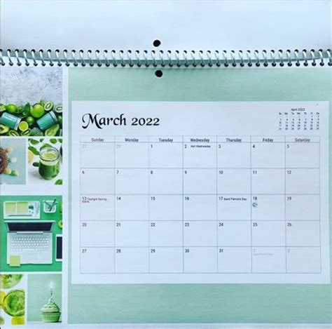 2022 Pretty Wall Calendar Hanging Calendar Office Etsy