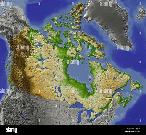 Relief Map Of Canada Stock Photo Alamy