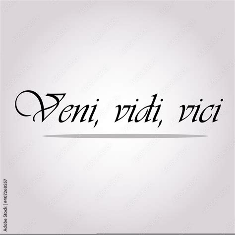 Vecteur Stock Veni Vidi Vici Latin Motivational Phrase I Came I Saw