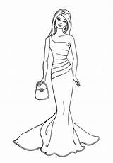 Coloring Gown Night Wear sketch template