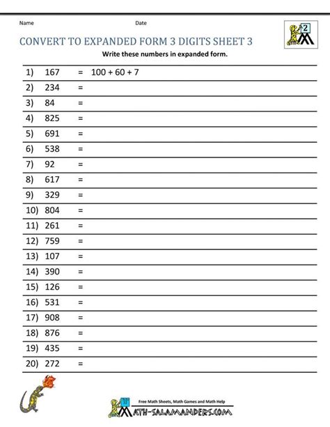 Math Expanded Form Worksheets