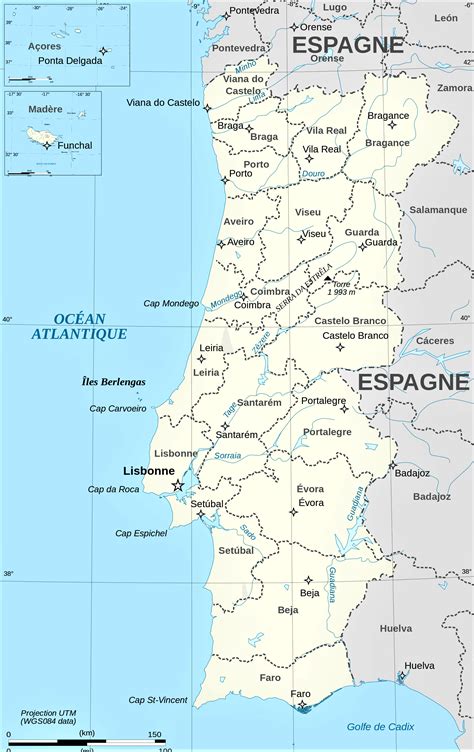 Mapa De Portugal Con Ciudades Y Distritos Descargar E Imprimir Mapas SAHIDA