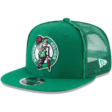 Boston Celtics New Era Trucker Worn 9fifty Adjustable Snapback Hat