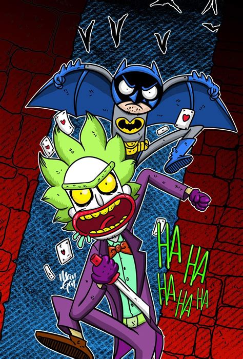 Get inspired by our community of talented artists. Rick and Morty x Batman & The Joker | Rick and morty ...