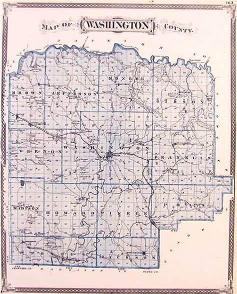 Map Of Washington County Indiana Art Source International