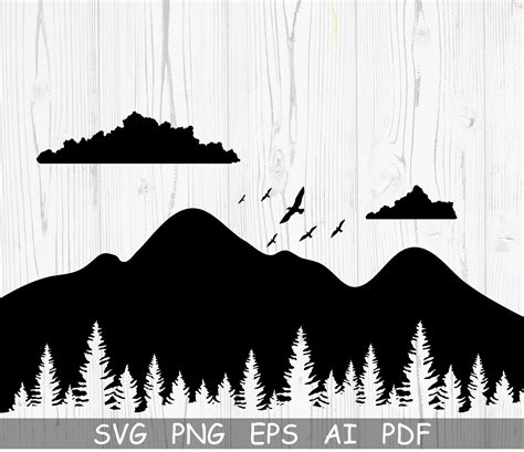 Mountain And Forest Svg Mountain Clipart Mountain Svg Etsy