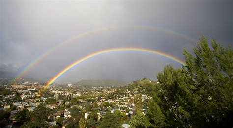 Beautiful Double Rainbow Over Los Angeles 21609 Pic Pics