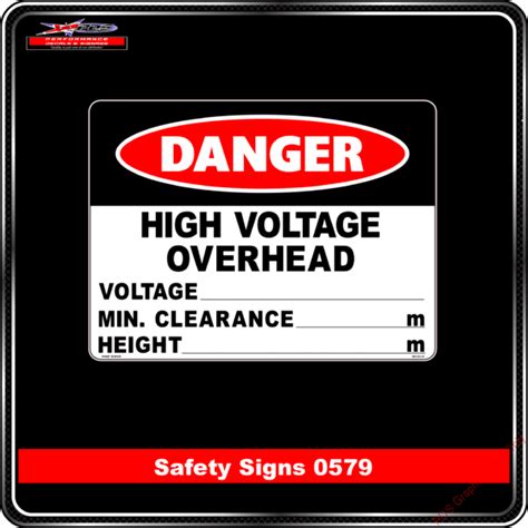 Danger High Voltage Overhead Safety Sign 0579 Performance Decals