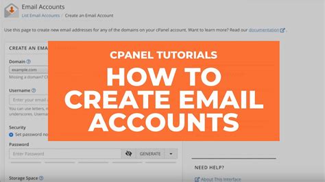 Cpanel Tutorials How To Create Email Accounts Youtube