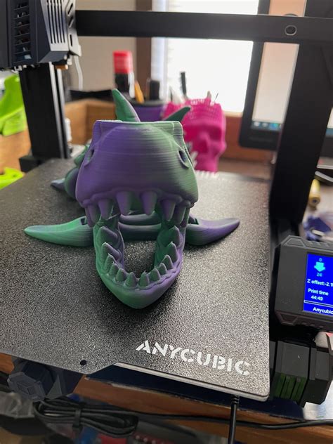 3d Print Flexi Print In Place Skeleton Shark • Made With Anycubic Kobra Neo・cults