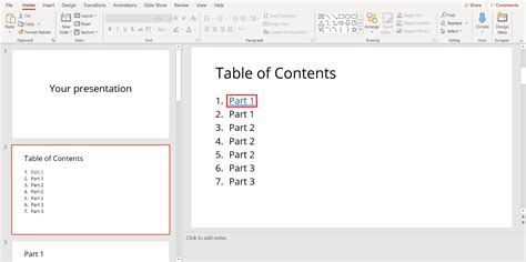 How To Easily Create A Table Of Contents In Powerpoint Ionos