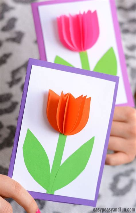 Showcase your creativity and inspiration with custom mother's day cards. 3D Paper Tulip Card - Simple Mother's Day Card Idea | Mothers day cards craft, Mothers day ...
