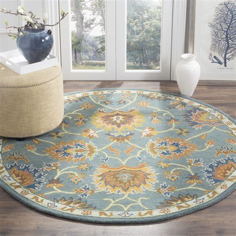Safavieh Hg651 6r Blue Heritage 6 Round Wool Hand Tufted Traditional