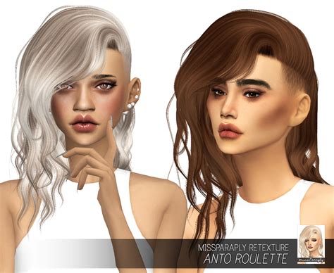 Sims 4 Hairs Miss Paraply Anto`s Roulette Hair Retextured