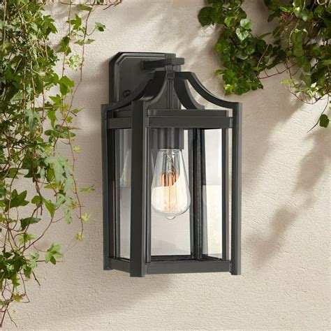 Franklin Iron Works Rustic Farmhouse Outdoor Wall Light Fixture Black