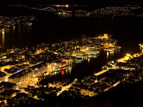 Bergen At Night From The Summit Of Mount Fløyen Felix Flickr