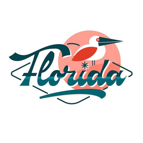 Premium Vector Hand Drawn Flat Design Florida Logo Template