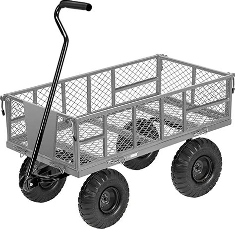 Vivohome Heavy Duty Lbs Capacity Mesh Steel Garden Cart Folding